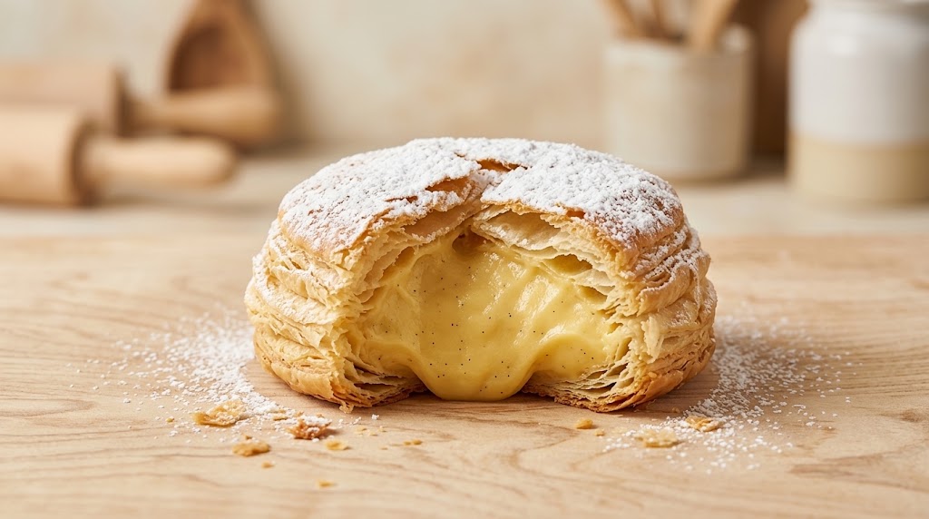 Hojaldrada rellena de crema pastelera artesanal